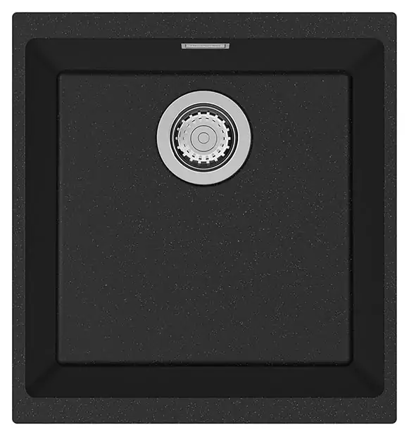 Siena black 400mm square granite sink
